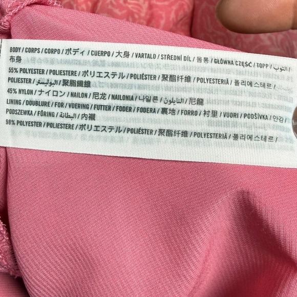 ABERCROMBIE & FITCH Emerson Angel Sleeve Mini Babydoll Dress Pink Floral, Medium - Picture 10 of 12